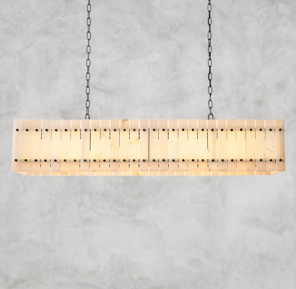 San Marco Alabaster Linear Chandelier 54", 72"